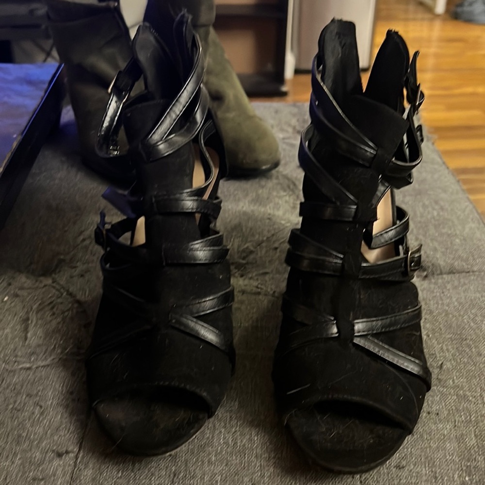 Black Strap Heels/Booties